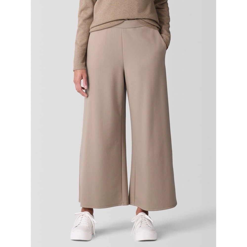 Eileen Fisher Womens Lightweight Ponte Wide Leg Pants Size XL Ankle Length